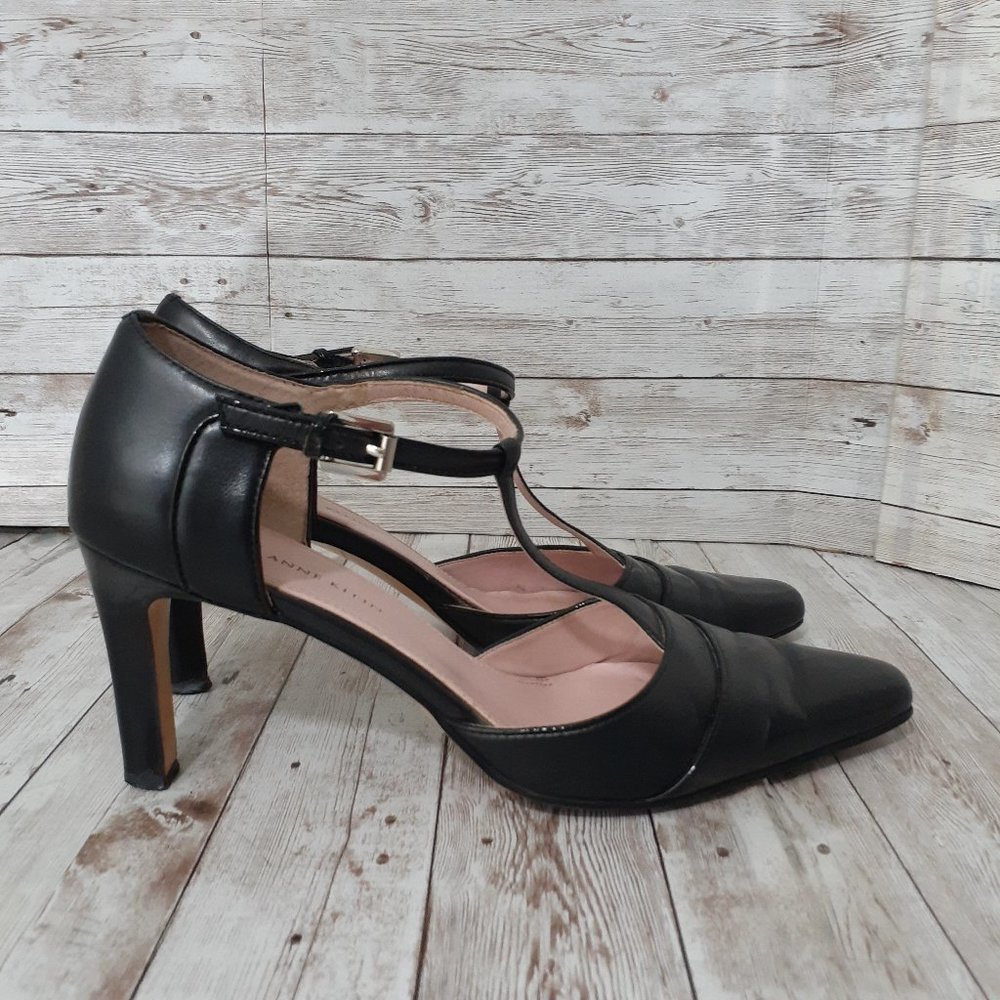 Buckle T Strap Leather Upper Heels Pump